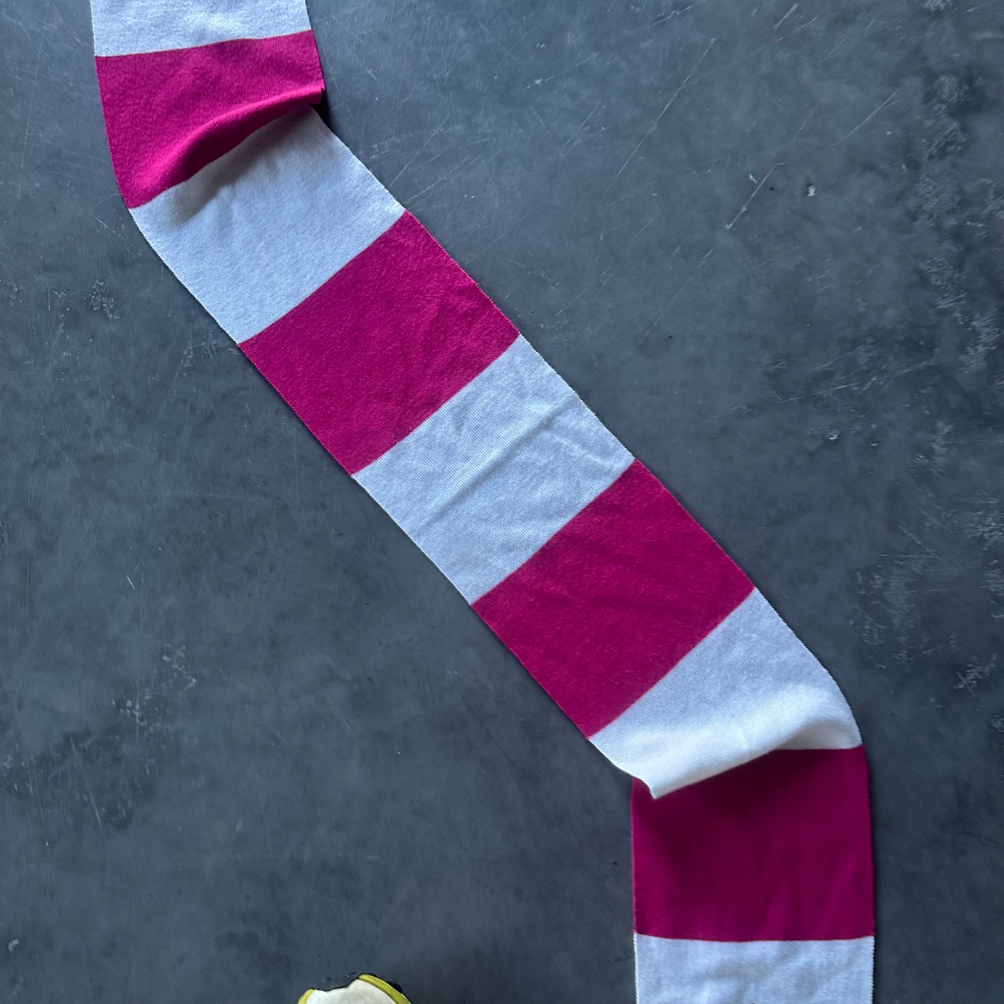 Vintage Cream & Pink Striped Scarf