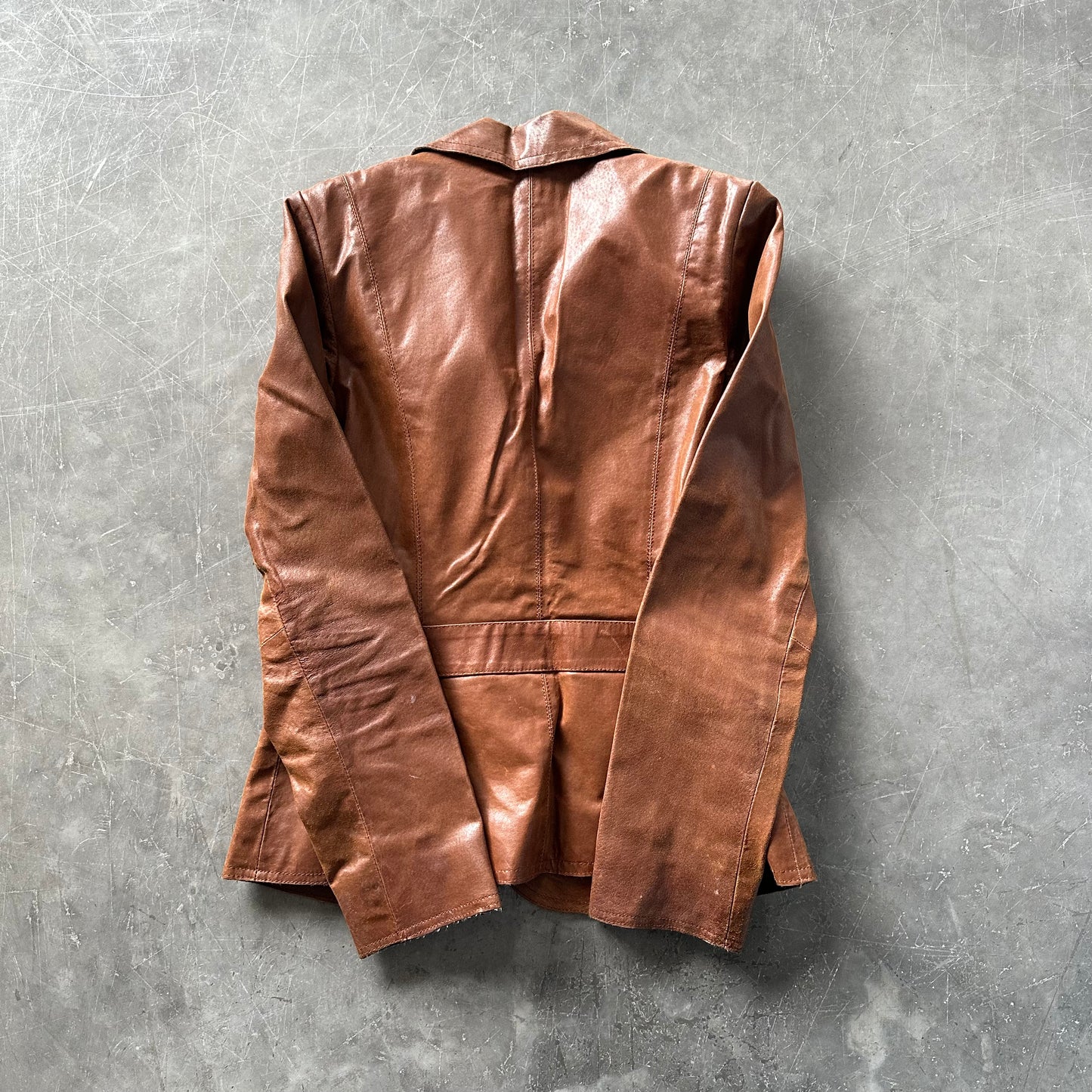 Y2k Brown Leather Jacket UK 10