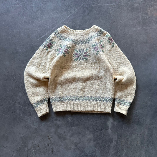 90's LL Bean Floral Knit Sweater Size S