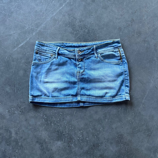 Vintage Denim Mini Skirt UK 4