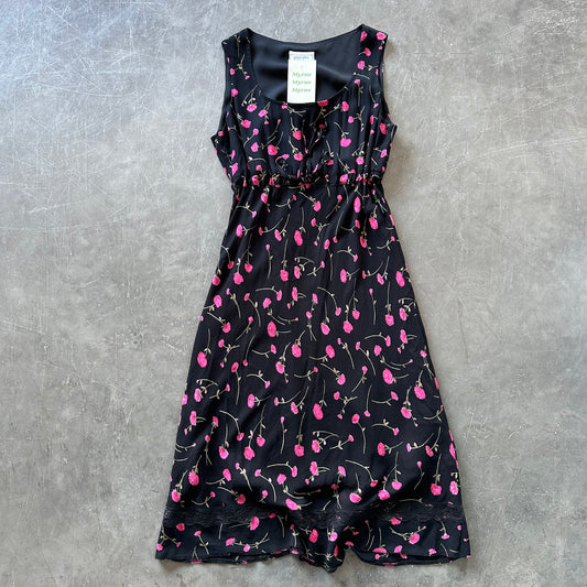 Vintage Floral Midi Dress UK 10